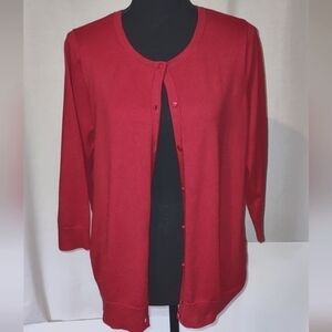 Womens Talbots Cardigan 3/4 Length Sleeves Petite Size Large